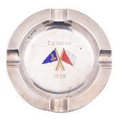 An early 20th century Royal Northern Ireland circular silver and enamel presentation ashtray,