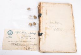 A late 19th century ship's log taken by Captain Alexander Chrystal, circa 1890,