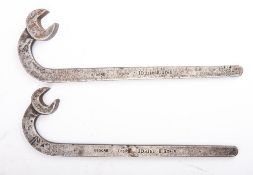 Two WWII German steel spanners from the Kriegsmarine battleship 'Tirpitz', maker Gedore,
