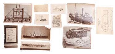 A small collection of early 20th century photographs of builders models and plans,