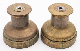 A pair of Lewmar 8 inch bronze capstan winches,