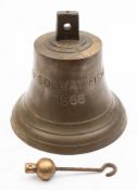 The ship's bell for the container coaster MV 'Solway Fisher' 1968,