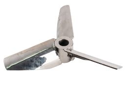 A chrome plated three blade prop, 44cm wide.