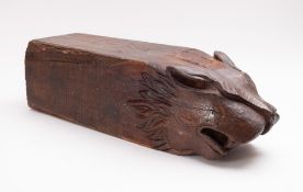 A 19th century carved oak cathead,