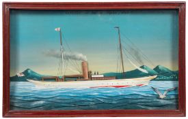 An early 20th century cased diorama of the RYS 'Vanessa',