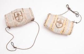 A pair of 19th century continental marine folk art water bottles,