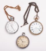 An early 20th Century white metal LMS open face pocket watch.