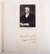 David Livingstone (1813-1873) a signature dated 13th October 1857.