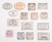 A group of fifteen various potlids, including 'Stamp's Myrrhine Tooth Paste',