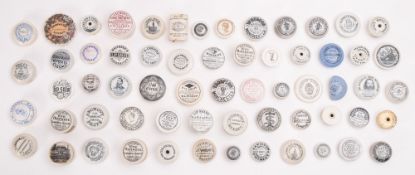 A collection of various potlids, feeding bottle tops and covers,