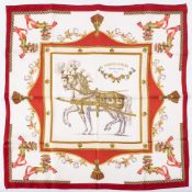 A Hermes of Paris 'Harnais Francais' silk scarf.