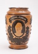 A Victorian Doulton Lambeth salt glazed General Gordon commemorative jug,