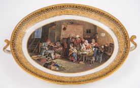 A Victorian Pratt ware tazza' The Blind Fidlerby Sir David Wilke RA.
