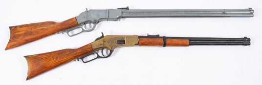 Two reproduction Winchester style rifles, both unsigned.