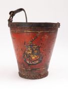 A 19th century English West of England leather fire bucket,