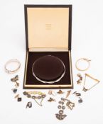 A small collection of silver and costume jewellery.