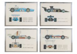 Rex Knight. A group of four racing cars