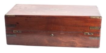A late George III brass mounted mahogany box,