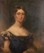 19th Century British school - A portrait study of a Victorian lady - Oil on canvas - Unsigned,