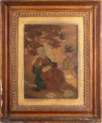 A George III silkwork picture of Elijah,