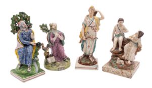 A group of four English pearlware figures,