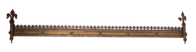 A gilt brass dossal rail,