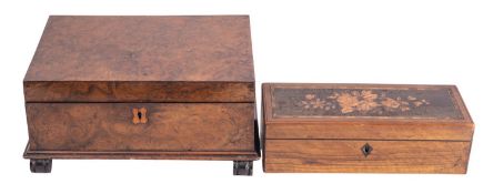 A burr walnut box,