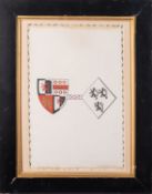 20th Century - Coat of Arms of Sir John Champneys of Per pale argent and sable,