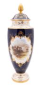 A large Coalport vase and cover,
