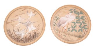 Peter Ipsen Copenhagen, a pair of outside decorated terracotta blanks,