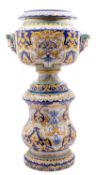 An Antoine Montagon [Nevers] faience jardiniere and stand,