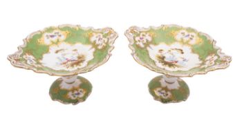 Two Coalport porcelain part dessert services,
