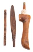 Two treen knitting sheaths,