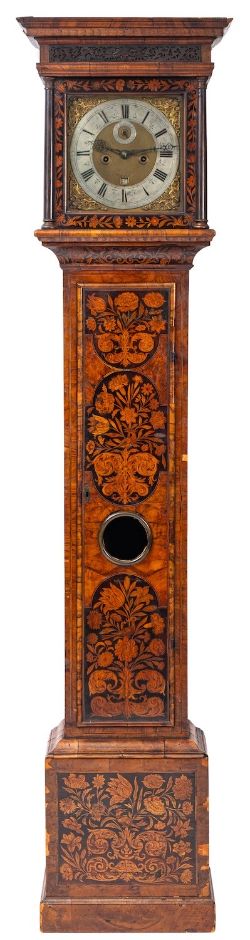 William Sellers, London an early-eighteenth century panelled marquetry longcase clock