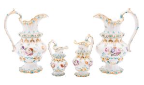 A pair of Coalport 'Brewer's' jugs and two matching smaller jugs,