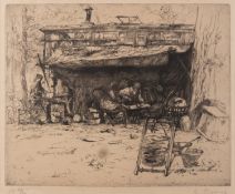 Auguste Brouet (French,1872-1941) - 'Chaudronniers Ambulante' - Etching -