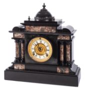 Ansonia Clock Co, New York a late-Victorian black slate mantel clock