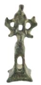 A ROMAN BRONZE STAG CIRCA 2ND CENTURY A.D. with a bird sitting on its antlers, 8cm.