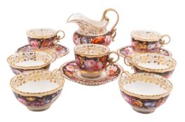 A Coalport part tea service, circa 1830 of Pembroke shape,