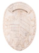 An Italian carved marble armorial relief,