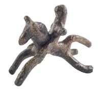 A CELTIC BRONZE VOTIVE HORSE AND RIDER, CIRCA 3RD-1ST CENTURY B.C.