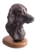 J. Cary, late 20th century; a patinated bronze model of the head of a hound;