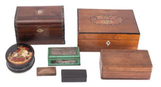 A collection of various antique and other boxes,