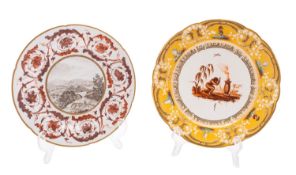 A Coalport plate, circa 1810 and one similar,