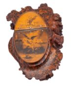 A fine Scottish Victorian burr rootwood and penworked snuff mull,