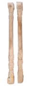A pair of Rajasthani carved limestone architectural columnar supports; 18th / 19th century;
