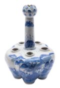 A Chinese blue and white tulip vase of garlic shaped form