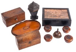 A collection of treen and other woodwares,