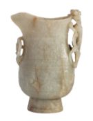 A Chinese jade archaistic 'chilong' ewer, late Ming/early Qing Dynasty,