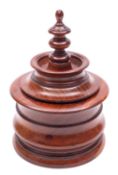 A Dutch turned walnut tobacco box,